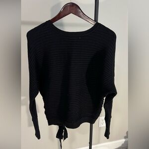 Gianni Bini Black Ribbed Crew Neck Sweater